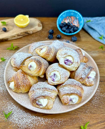 Mini Cream-Stuffed Croissants