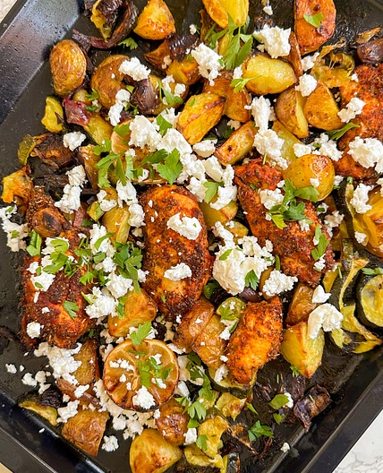 Sheet Pan Greek Chicken and Potatoes