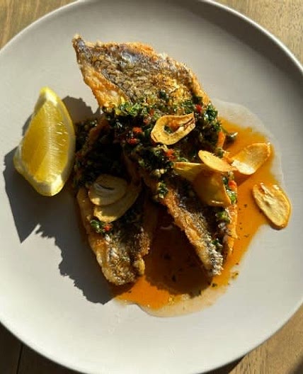 Crispy Fish with Lemon, Chili and Fried Garlic
