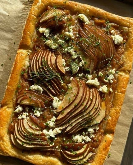 Caramelized Fennel and Pear Tart