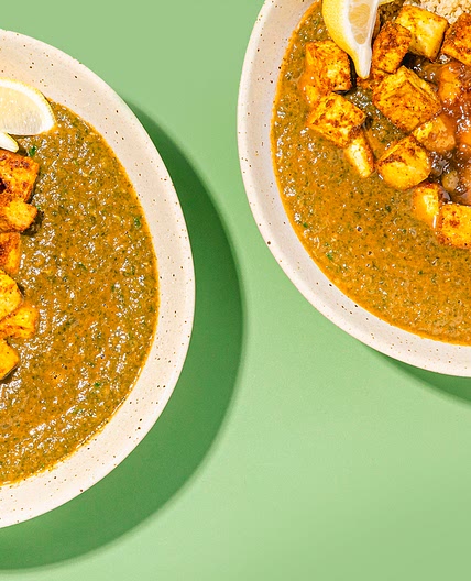 Tofu Palak Paneer with Quinoa & Mango Chutney