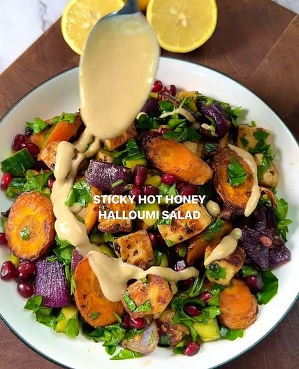 HOT HONEY HALLOUMI SALAD