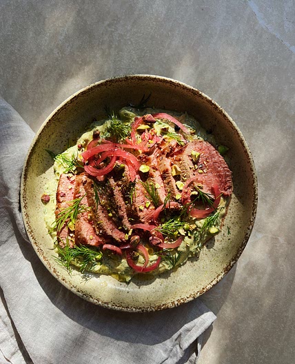 Lamb Backstrap With Pistachio Butter Tzatziki