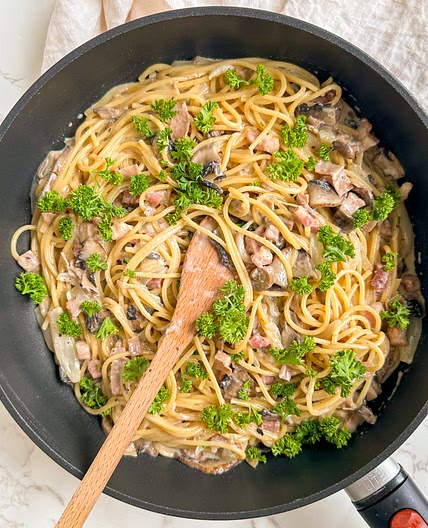 Creamy Bacon & Mushroom Pasta