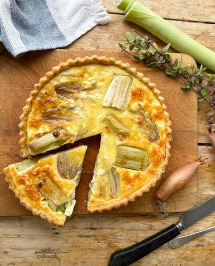 leek and shallot cottage cheese quiche - Dom in the Kitchen