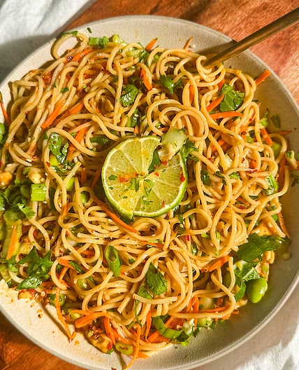 Cold Ramen Salad with Soy Ginger Dressing (vegan)