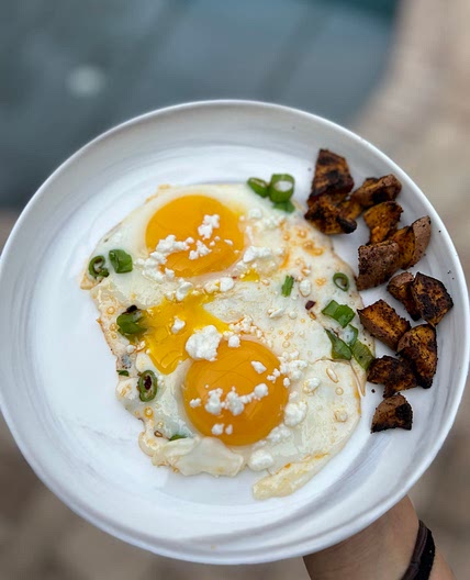 Chili Oil Feta Fried Eggs