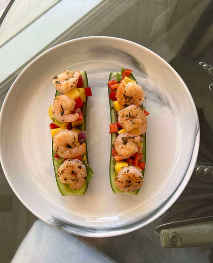 Shrimp Cucumber Boats 