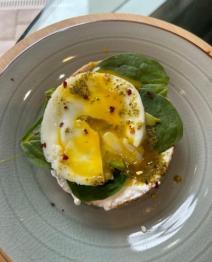 Poached Egg Bagel Toast