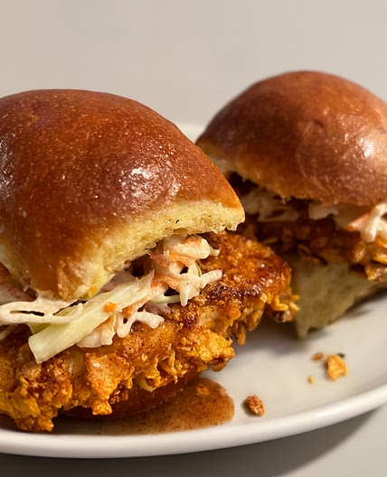 Cornflake Hot Honey Chicken Sliders