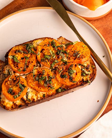 Air Fried Goat Cheese Caprese Toast