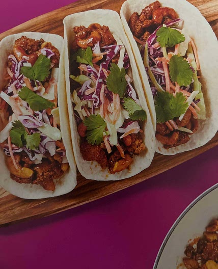 One-pan sweet & spicy cashew pork tacos
