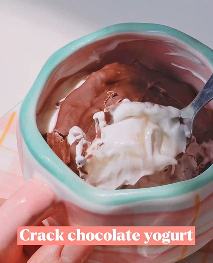 Crack chocolate yogurt