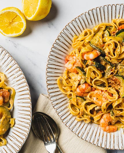 Sophie Canham's Creamy Tuscan Prawn Tagliatelle