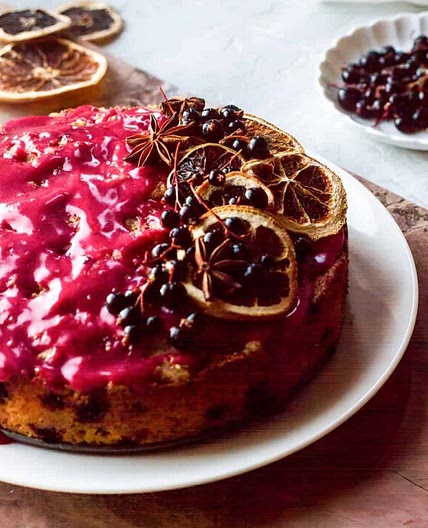 Simple Blackcurrant Coffee Cake with Crumb Top