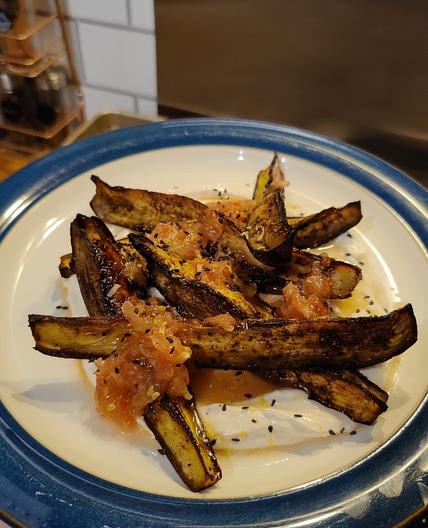 Barahat honey glazed aubergines
