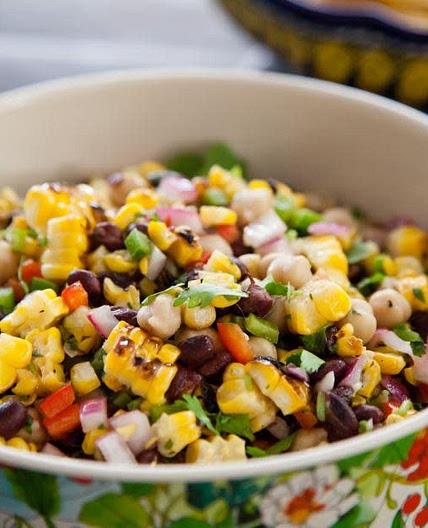 Grilled Corn and Bean Salad