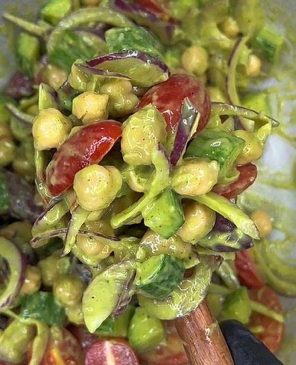 Avocado Chickpea Cucumber Salad