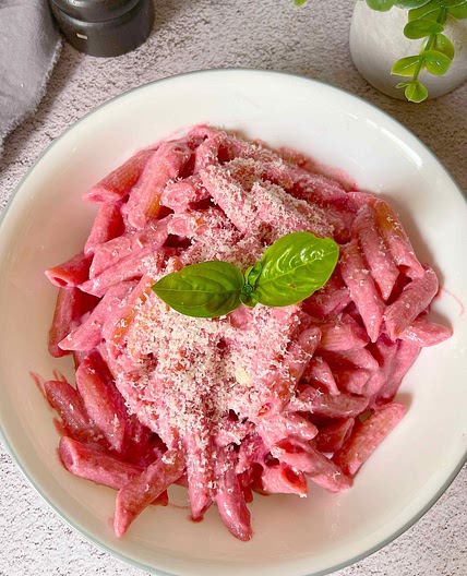 Barbie Inspired Pink Pasta (made with beets!)