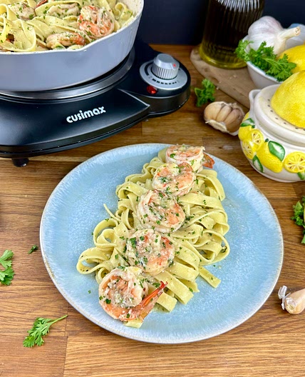Lemon Garlic Prawn Pasta