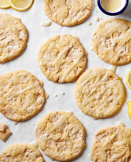 vegan lemon and white chocolate cookies