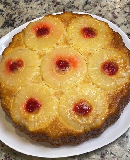  Boozy Pineapple Upside Down Cake 