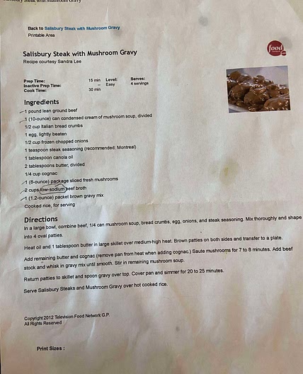 Robert’s Salisbury Steak with Mushroom Gravy 