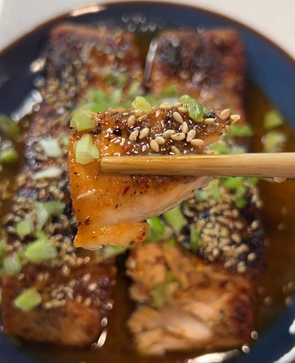 Blackened Salmon with Ginger Miso Dressing