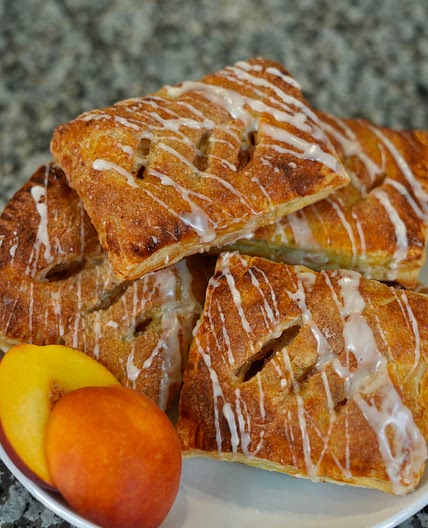 Glazed Peach Pie Turnovers