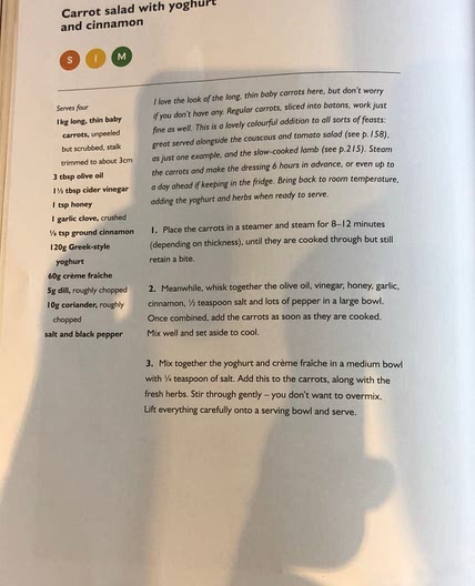 Carrot salad with Yoghurt and Cinnamon 