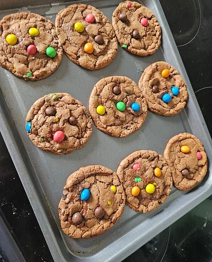 Crispy M & M chocolate cookies