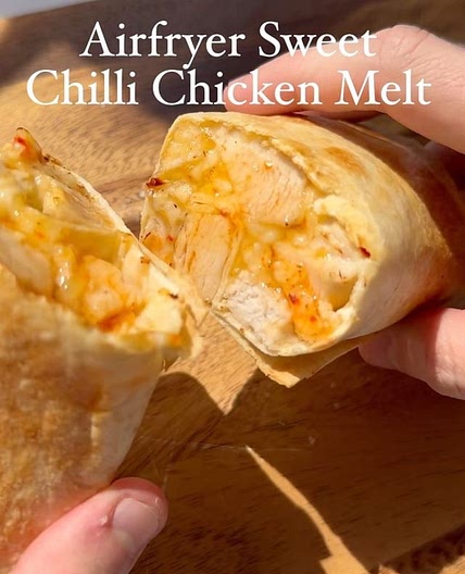 Airfryer Sweet Chilli Chicken Melt 😮‍💨 (540 calories)