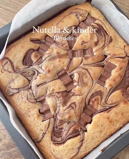 Nutella and Kinder Blondies