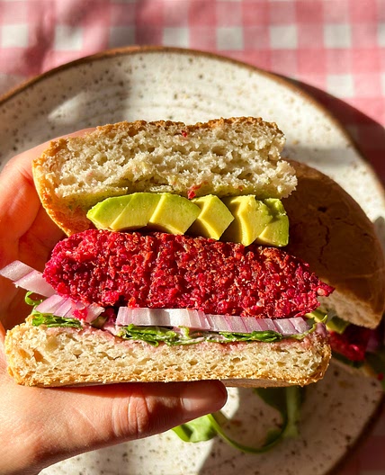 Quinoa Beet Veggie Burgers (gluten free)