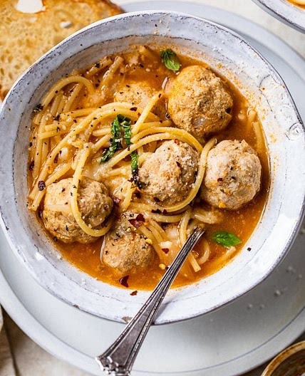 Spaghetti and Meatball Soup