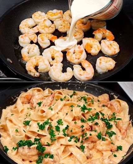 Pasta con camarones 