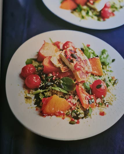 Roast Squash & Halloumi with Bulgur Wheat & Chilli Ginger Dressing