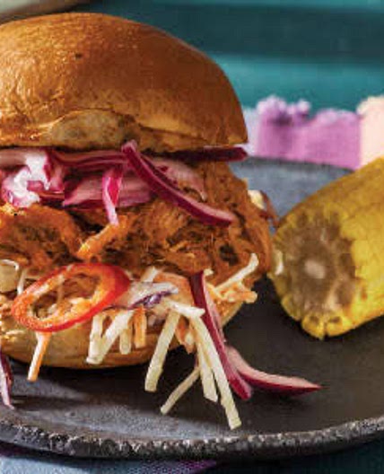 Slow Cooked Pork and Apple Slaw Rolls 