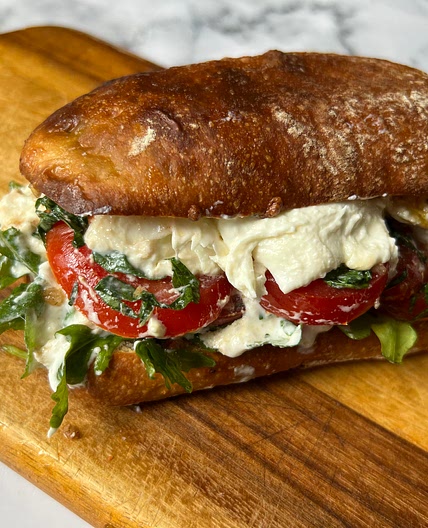 The Ultimate Marinated Tomato & Burrata Sandwich