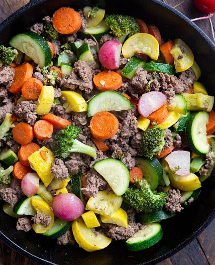 Vegetable and Ground Beef Skillet