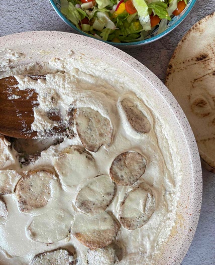 Kofta bake with a Lemony Tahini Sauce