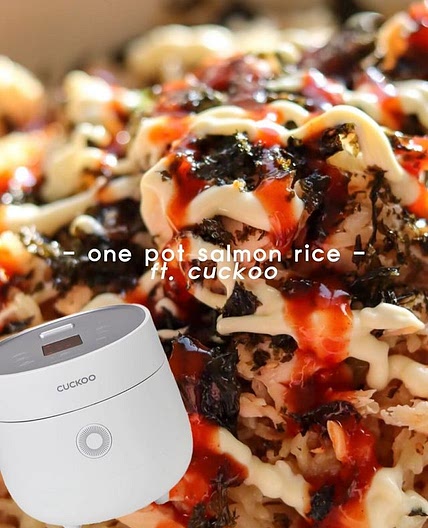 one pot salmon rice using my rice cooker~ [ ad ] with back to sc