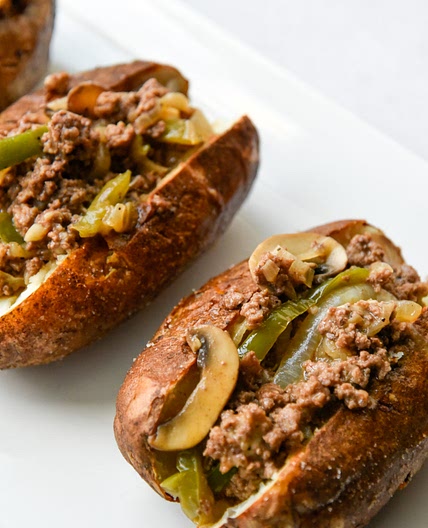 Philly Cheesesteak Baked Potato