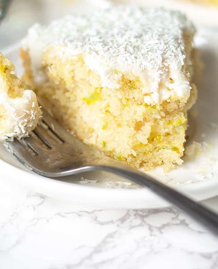 Vegan Coconut Cake with Lime Glaze