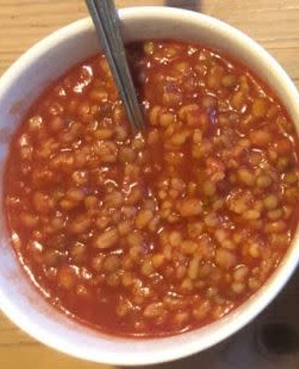 Grain mix tomatoe soup