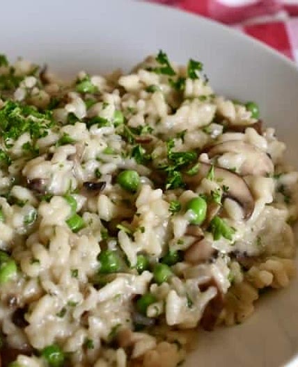 Mushroom and Pea risotto 