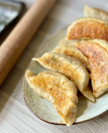 Gyoza with homemade wrapper vegan
