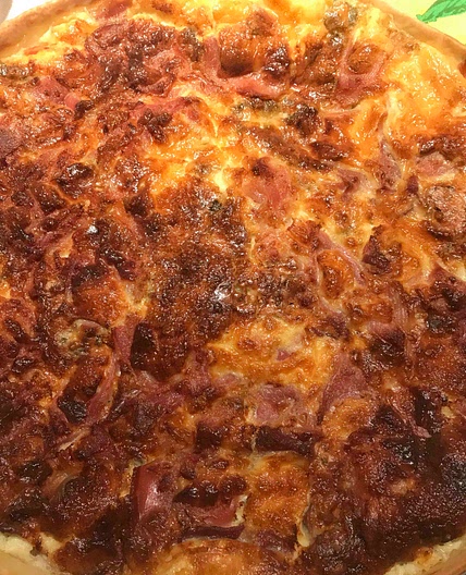 Gorgonzola and Parma ham tart