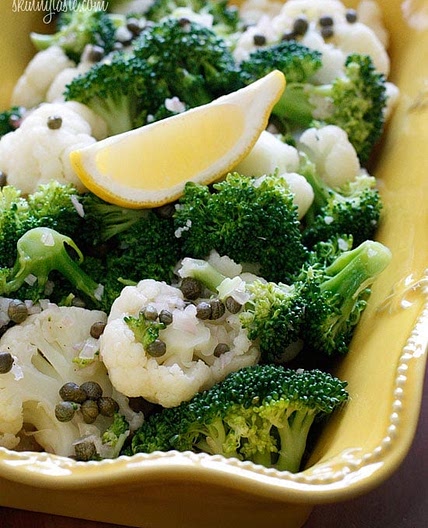 Broccoli and Cauliflower Salad with Capers in Lemon Vinaigrette