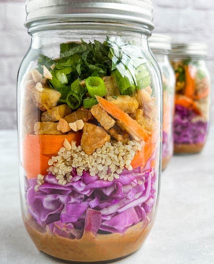 35g Protein Asian Crunch Salad with Tempeh